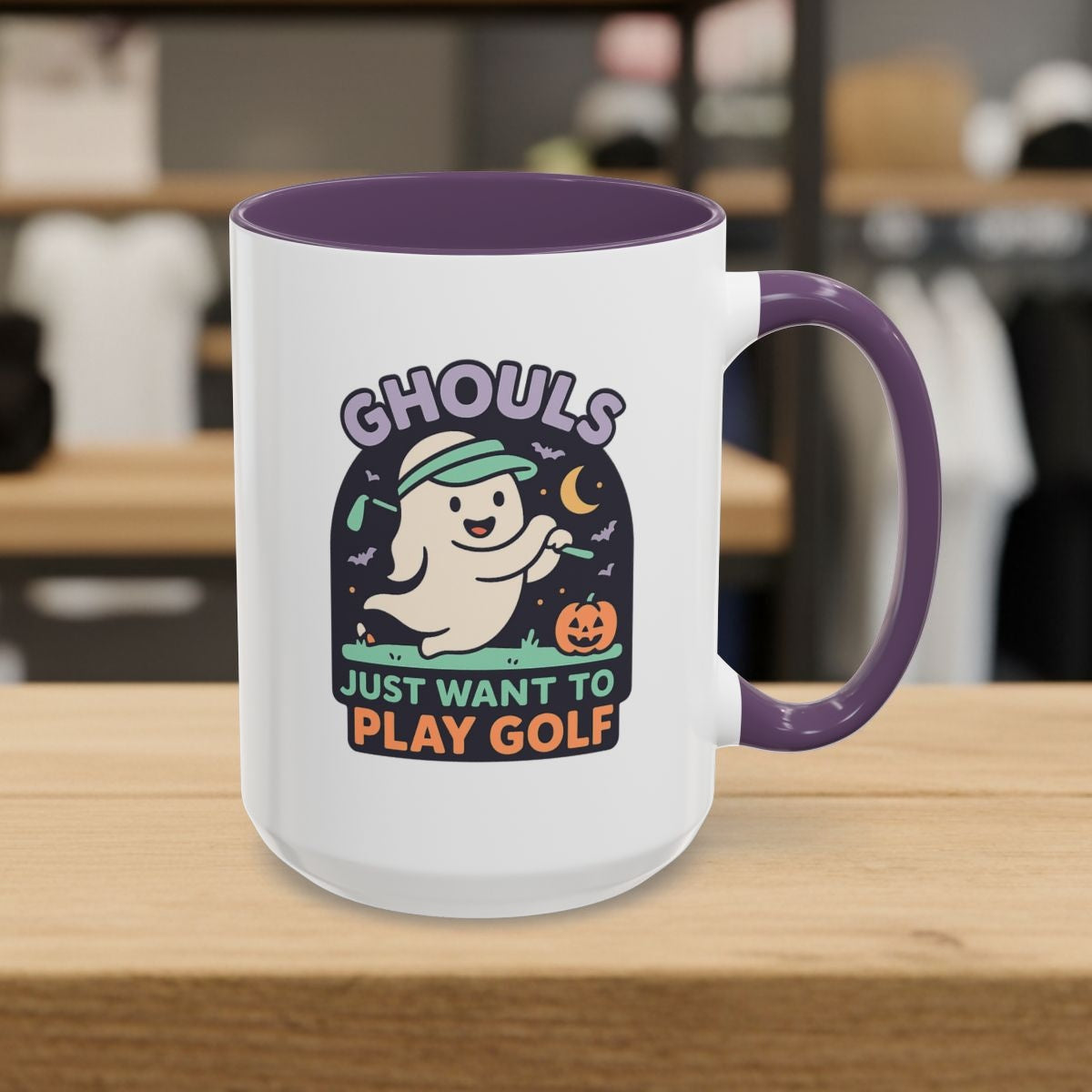 Ghouls Just Wanna Play Golf - Golf Mug - 15oz in Purple