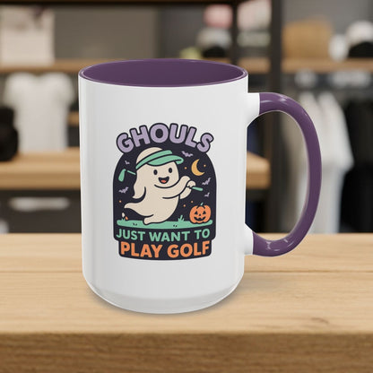 Ghouls Just Wanna Play Golf - Golf Mug - 15oz in Purple