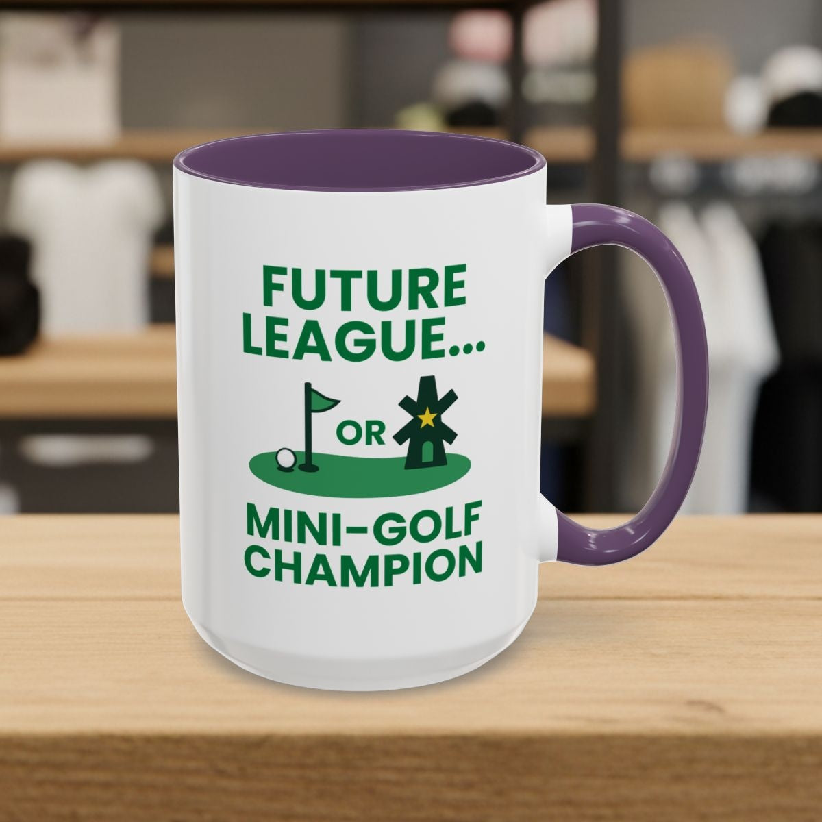 Future League or Mini-Golf Champion - Golf Mug - 15oz in Purple