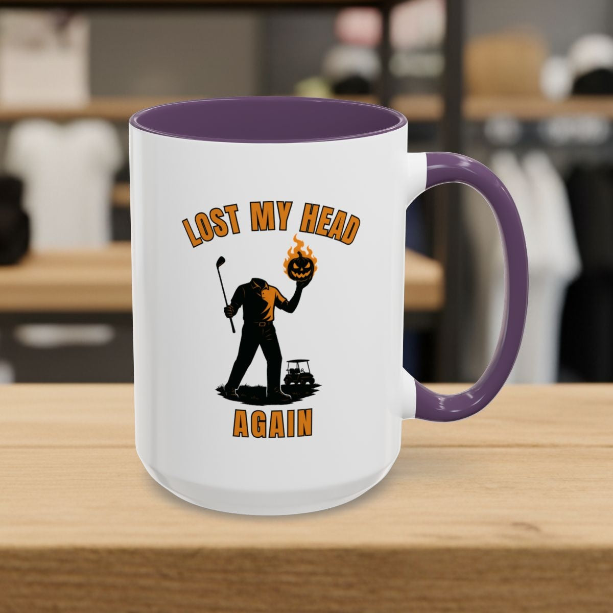Lost My Head, Again - Golf Mug - 15oz in Purple