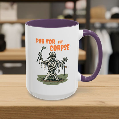 Par for the Corpse - Golf Mug - 15oz in Purple