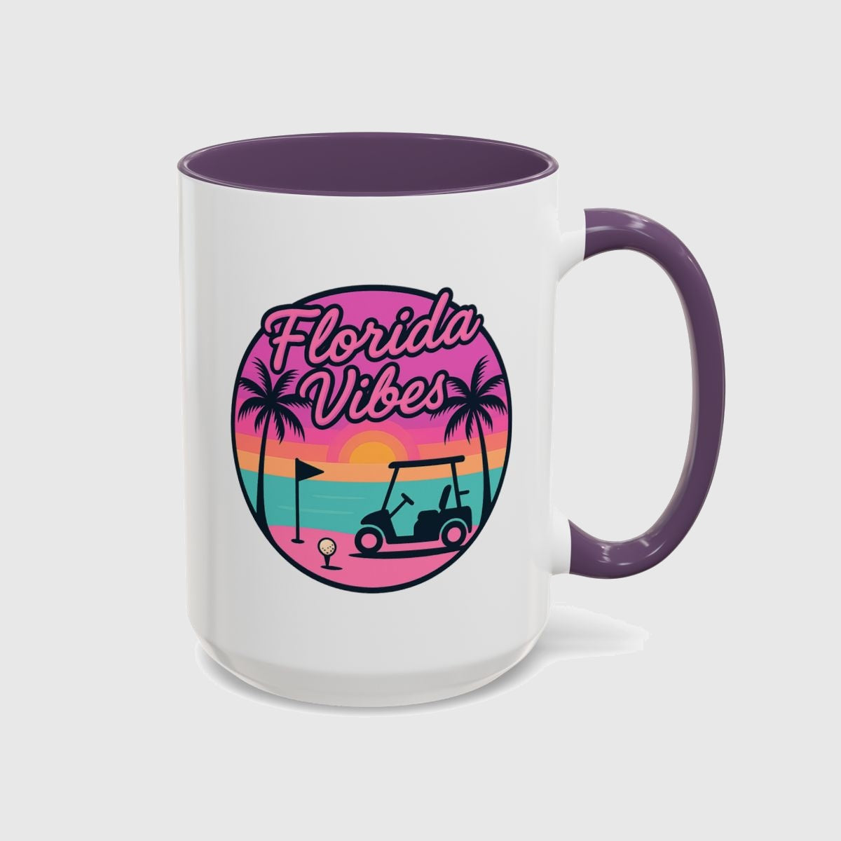 Golf Vibes - Florida Sunshine Edition - Golf Mug in Purple