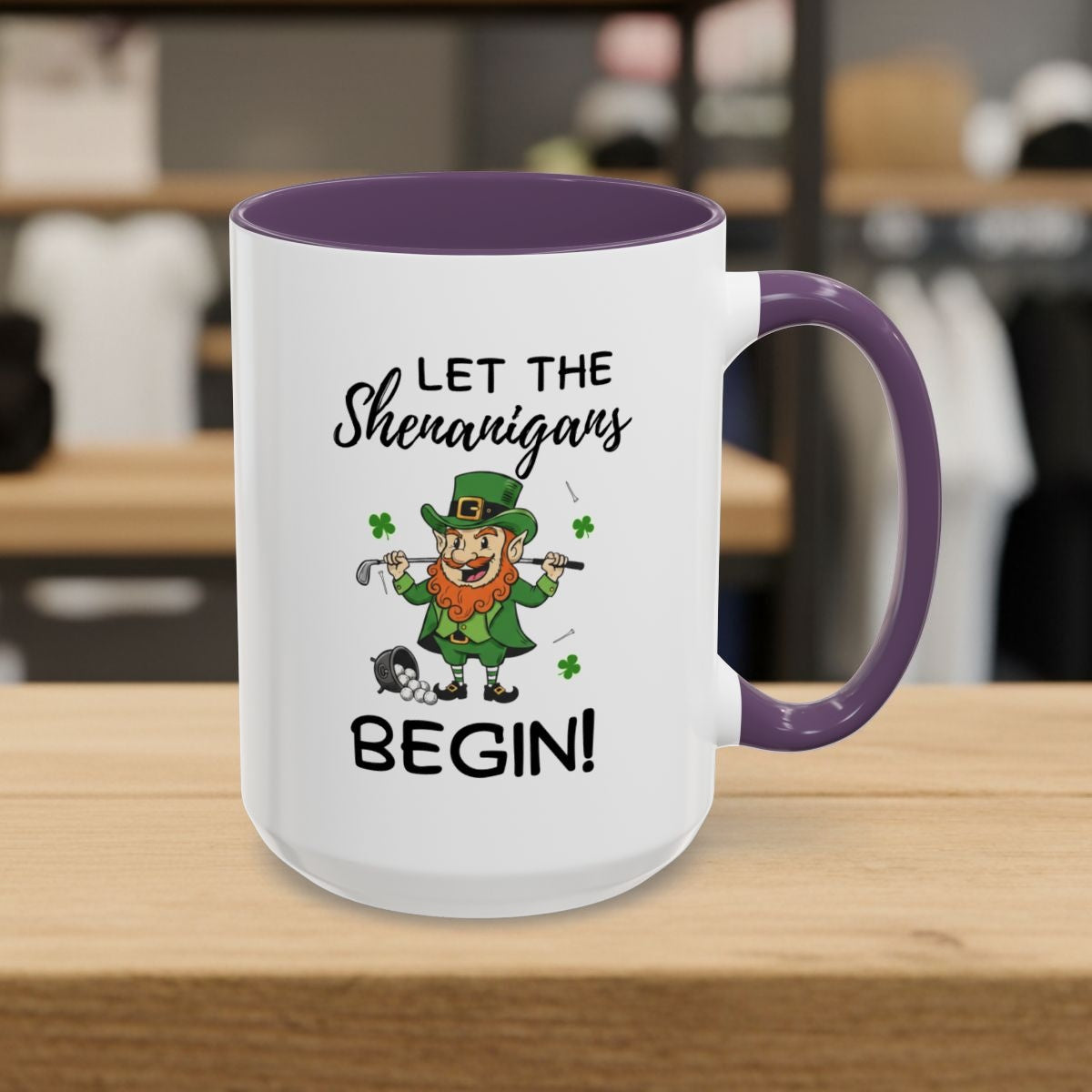 Let The Shenanigans Begin - Golf Mug - 15oz in Purple