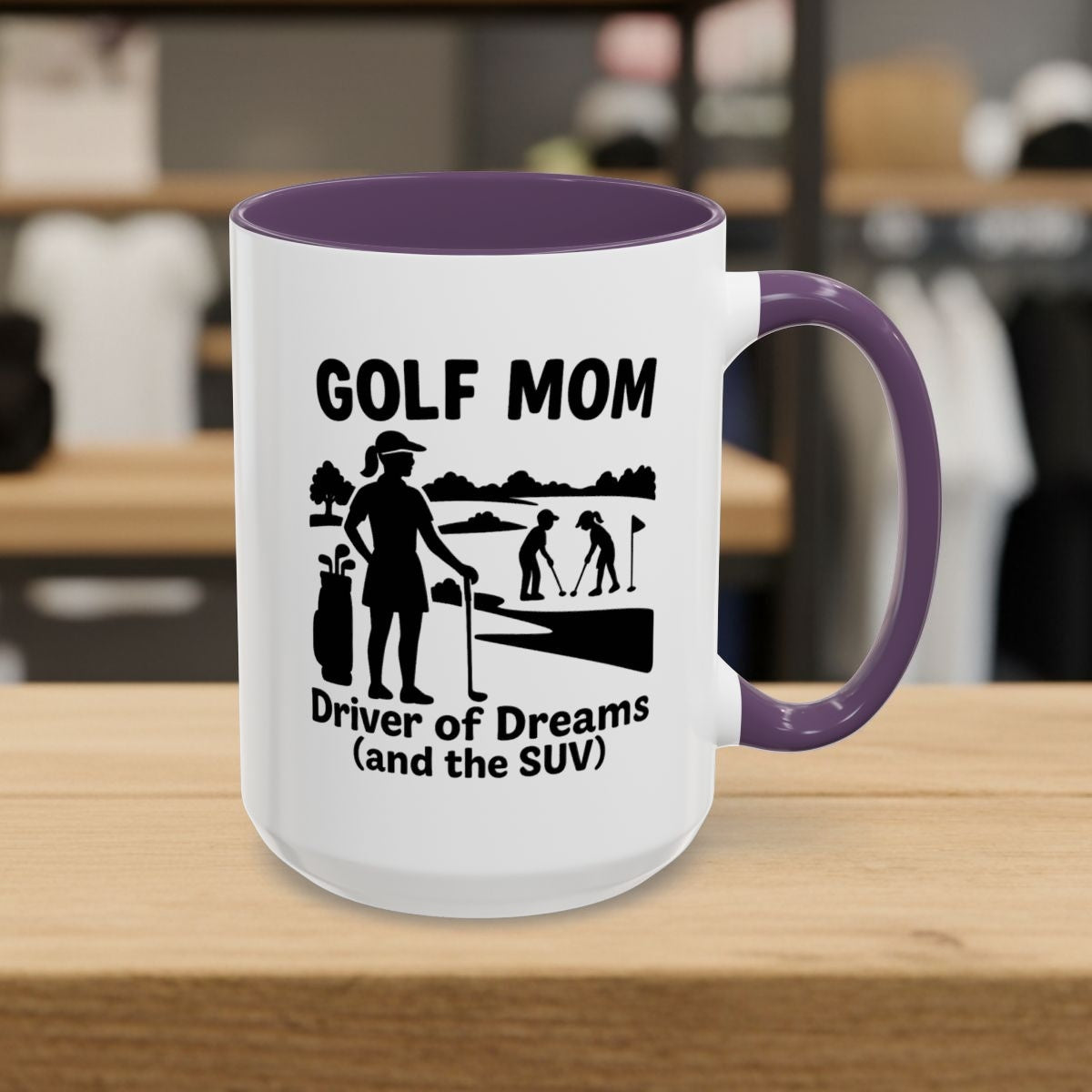 Golf Mom - Golf Mug - 15oz in Purple