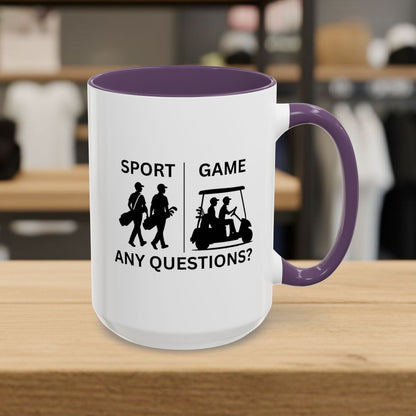 SPORT vs. GAME (Male) - Golf Mug - 15oz in Purple