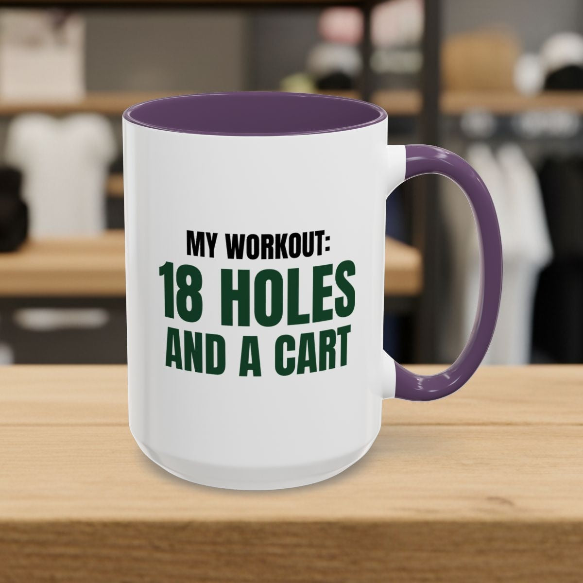 My Workout: 18 Holes - Golf Mug in Purple