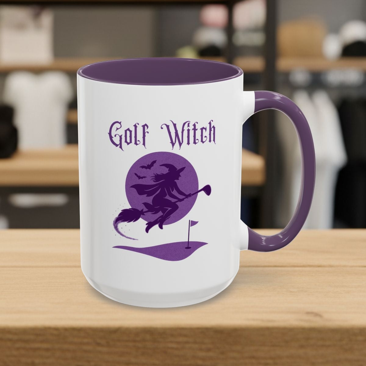 Golf Witch - Golf Mug - 15oz in Purple