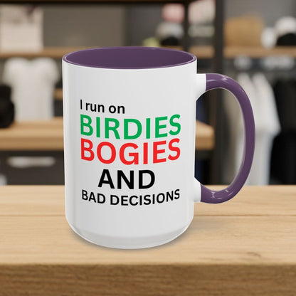 I run on... - Golf Mug - 15oz in Purple