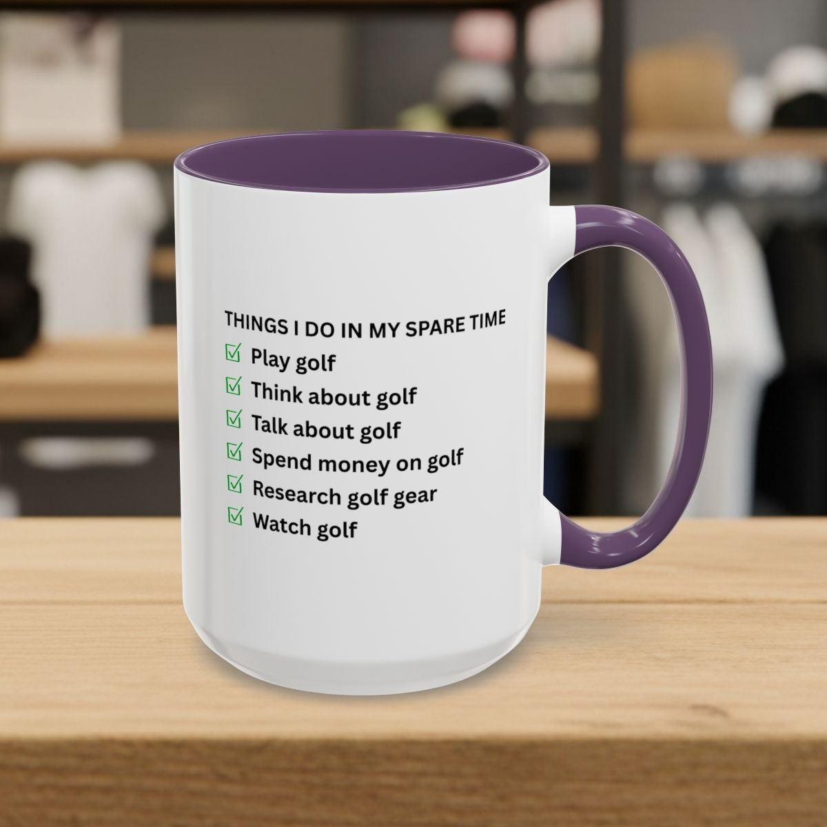 Things I Do In My Spare Time - Golf Mug - 15oz in Purple