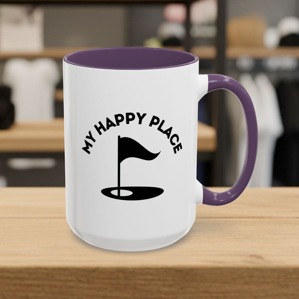 My Happy Place - Golf Mug - 15oz in Purple