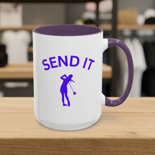 SEND IT (Female) - Golf Mug - 15oz in Purple