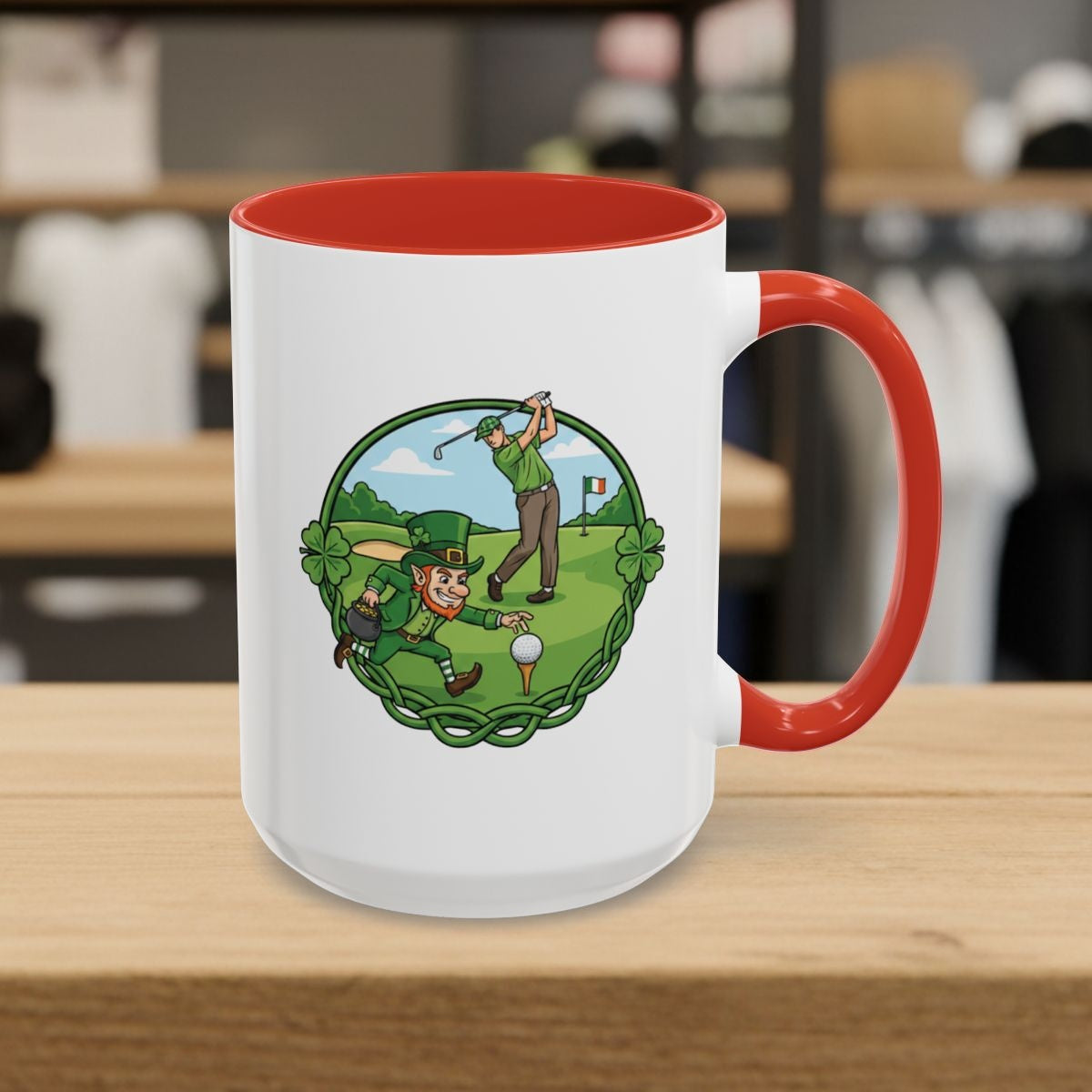 The Leprechaun Stole My Ball! - Golf Mug - 15oz in Red