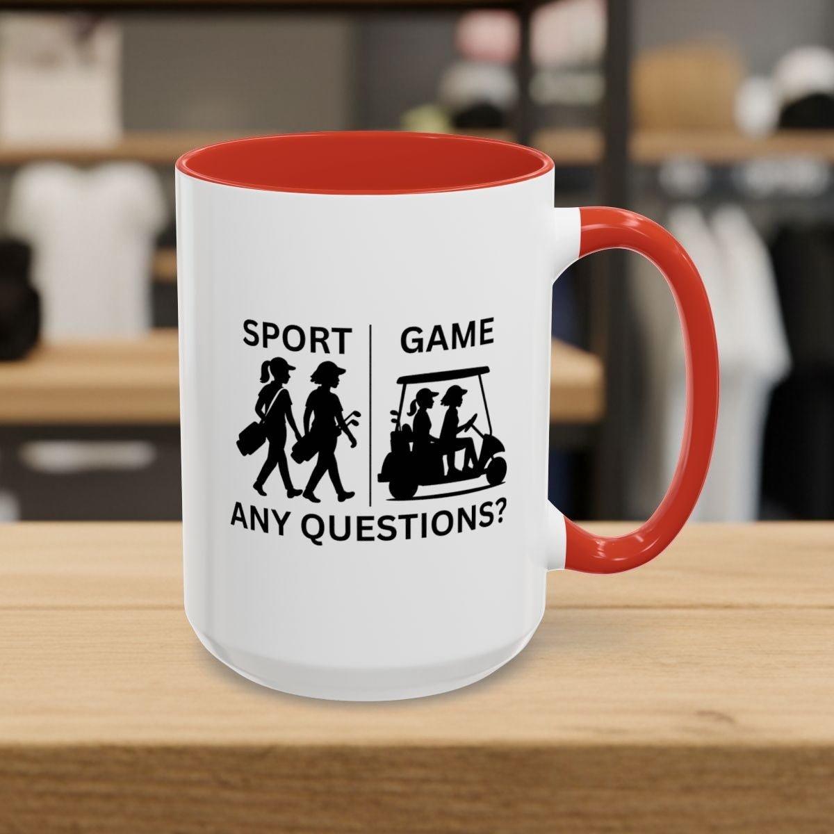 SPORT vs. GAME (Female) - Golf Mug - 15oz in Red