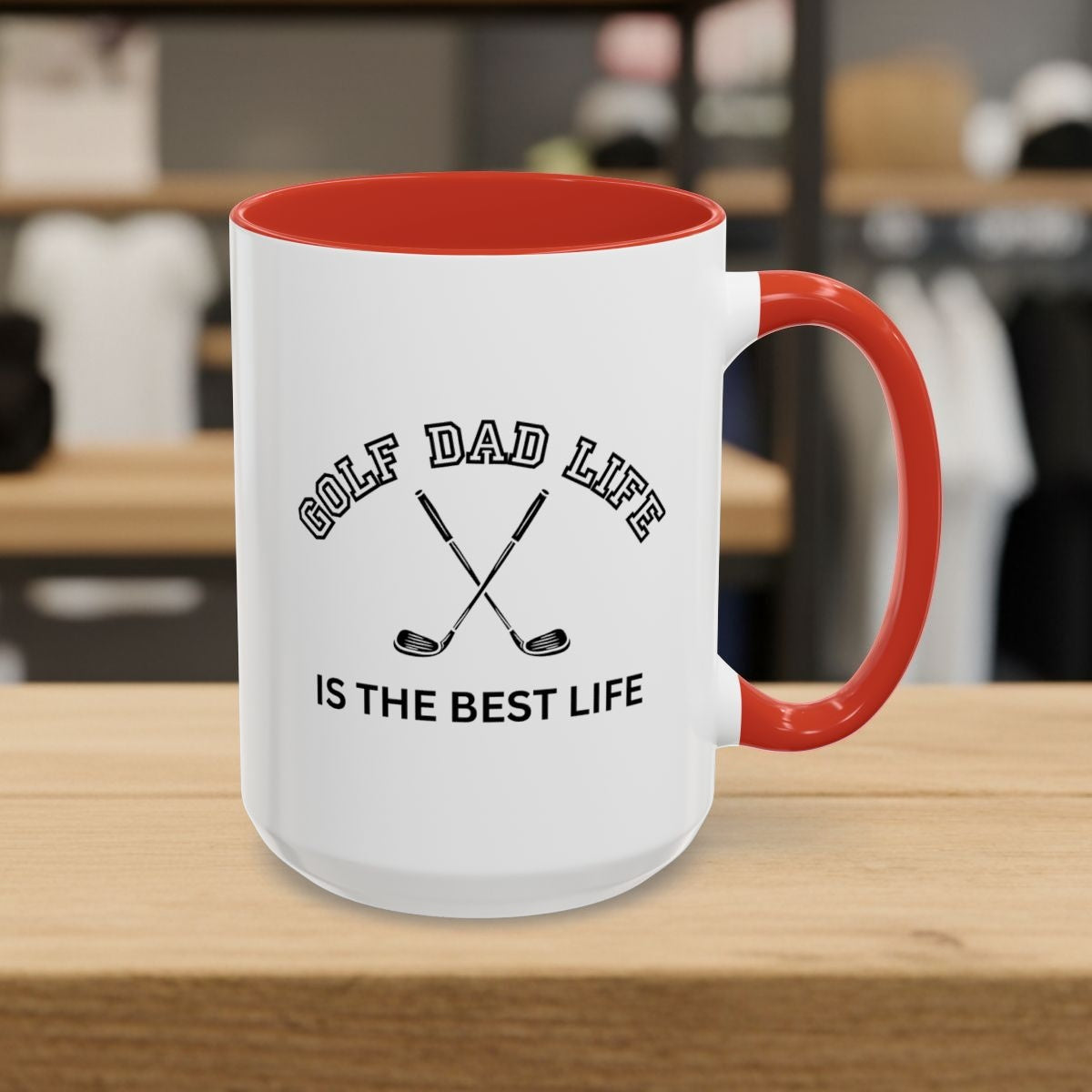 Golf Dad Life is the Best Life - Golf Mug - 15oz in Red