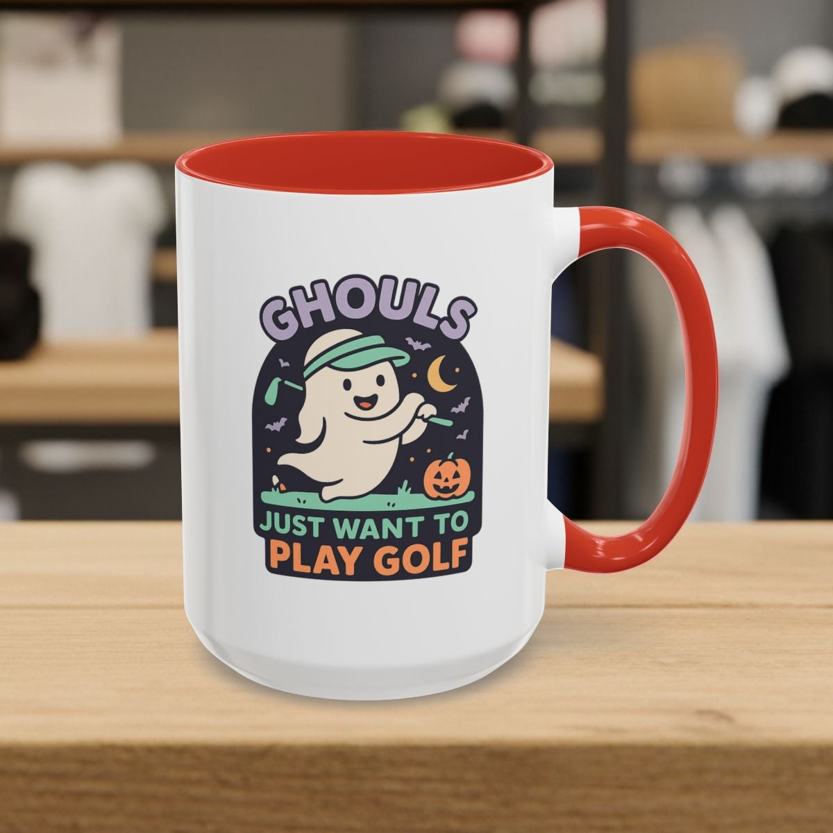 Ghouls Just Wanna Play Golf - Golf Mug - 15oz in Red