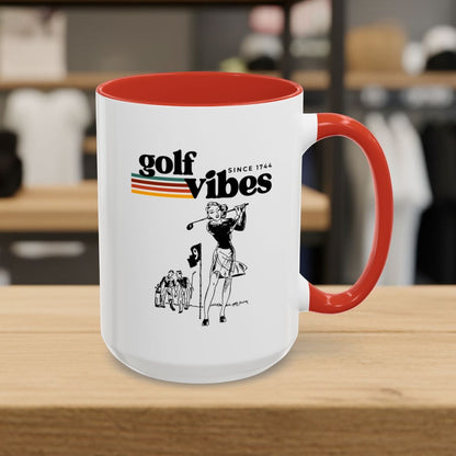 Golf Vibes Retro - Golf Mug - 15oz in Red