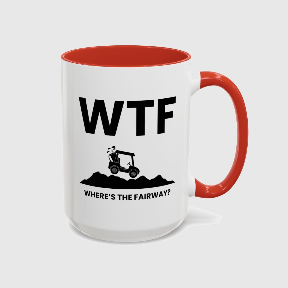 WTF - Where's the Fairway - Golf Mug in Red