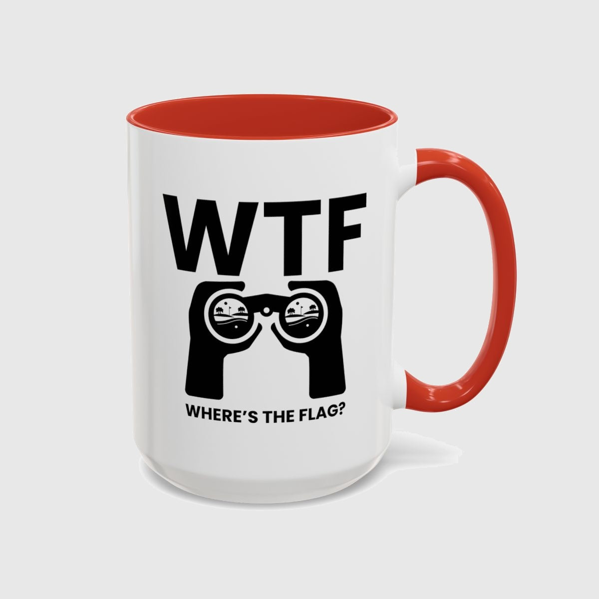 WTF - Where's the Flag - Golf Mug in Red