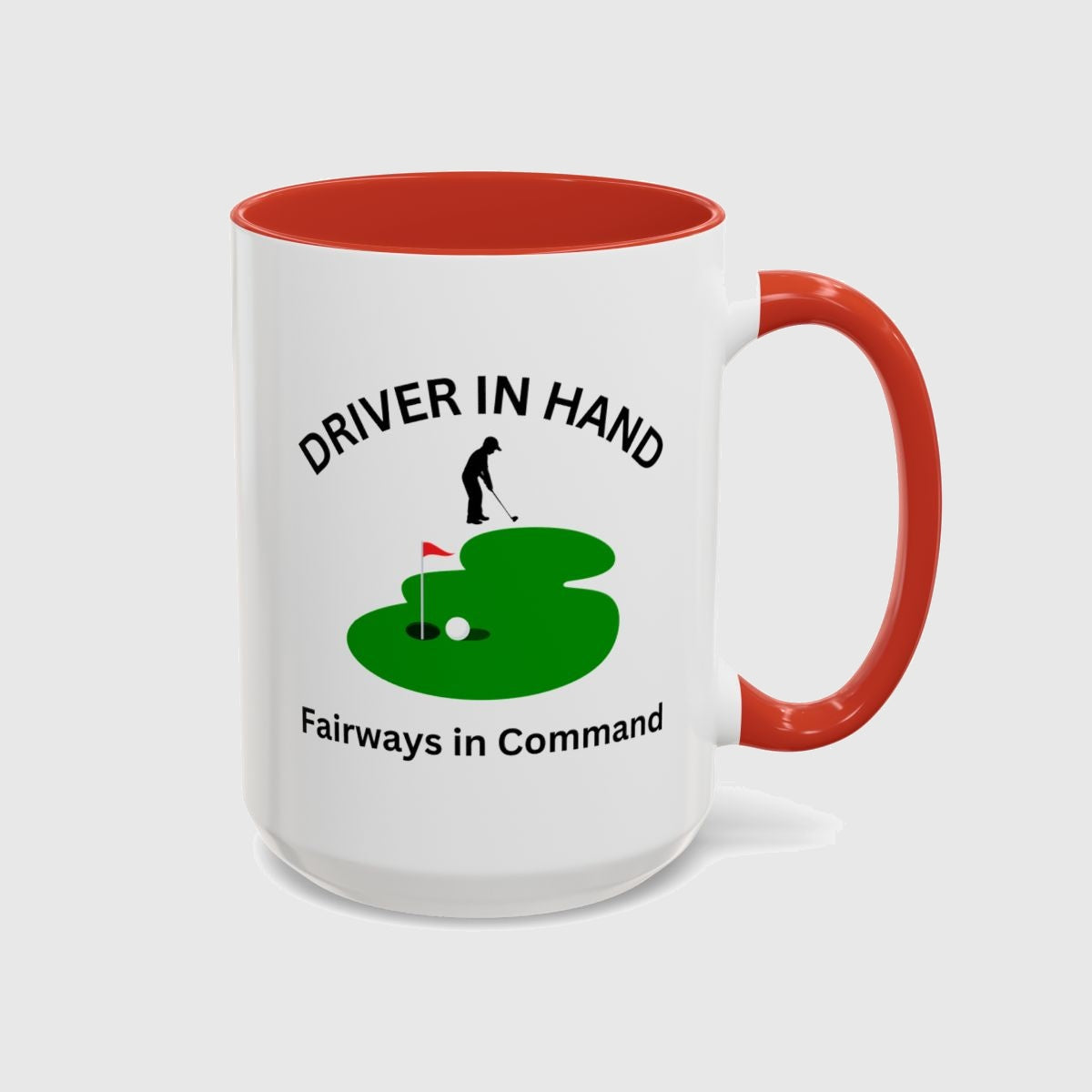 Driver in Hand - Fairways in Command (Male) - Golf Mug in Red
