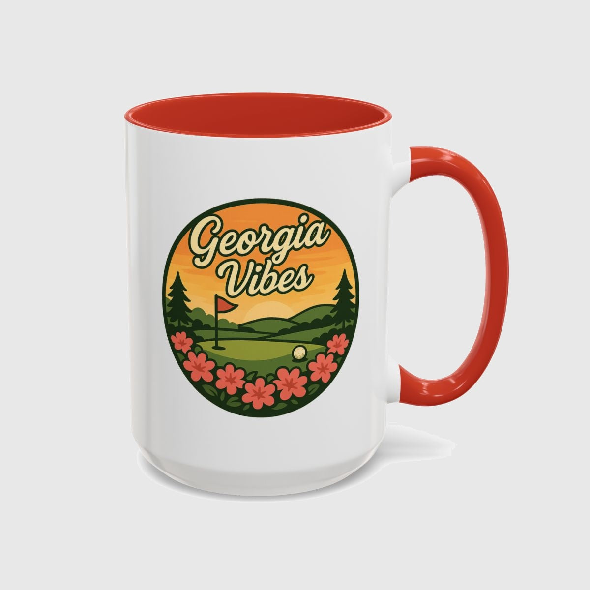 Golf Vibes - Georgia Azalea Edition - Golf Mug in Red