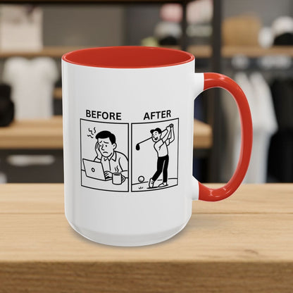 Before & After - Golf Mug - 15oz in Red