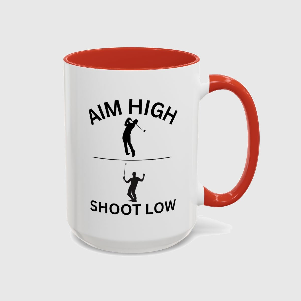 Aim High - Shoot Low (Male) - Golf Mug in Red