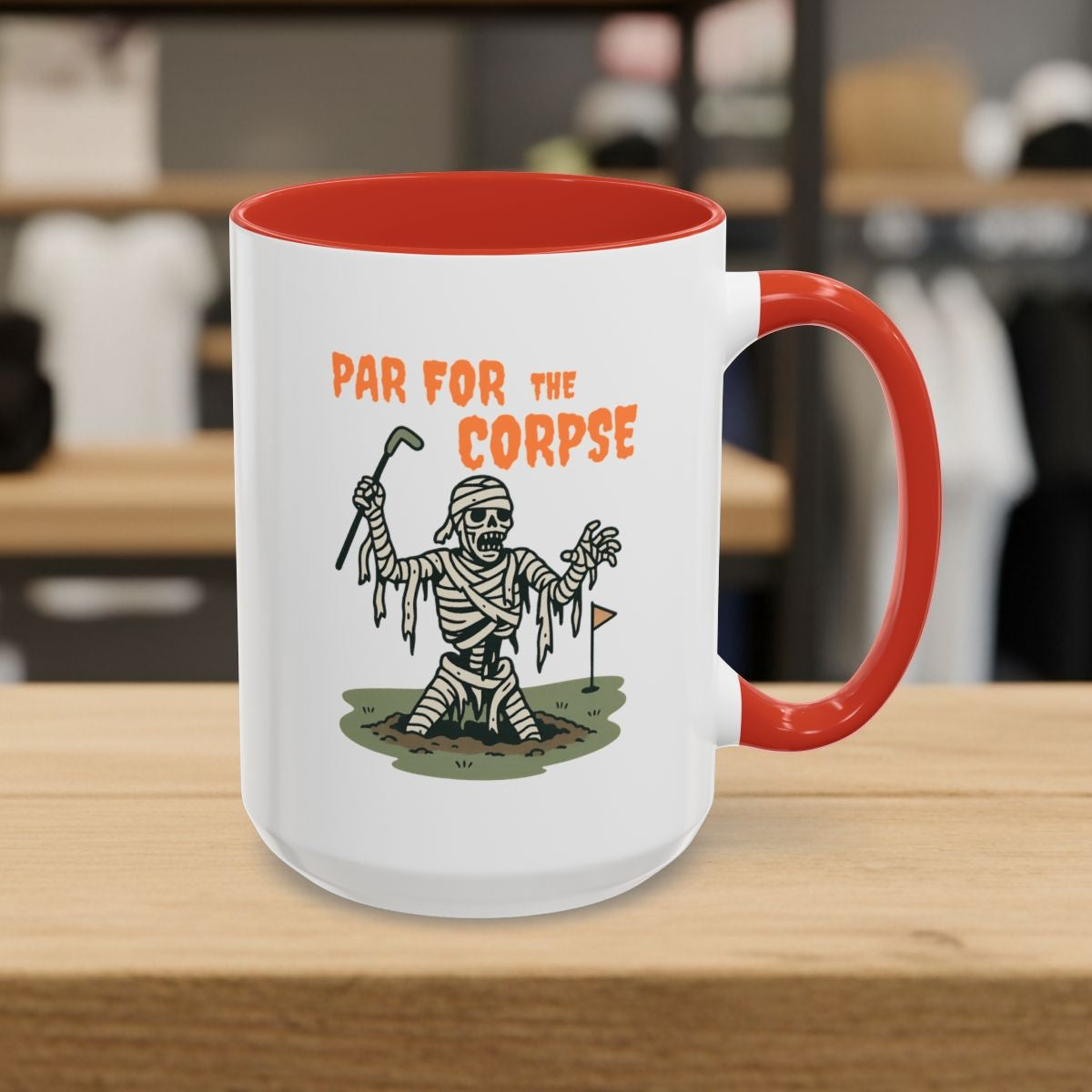 Par for the Corpse - Golf Mug - 15oz in Red