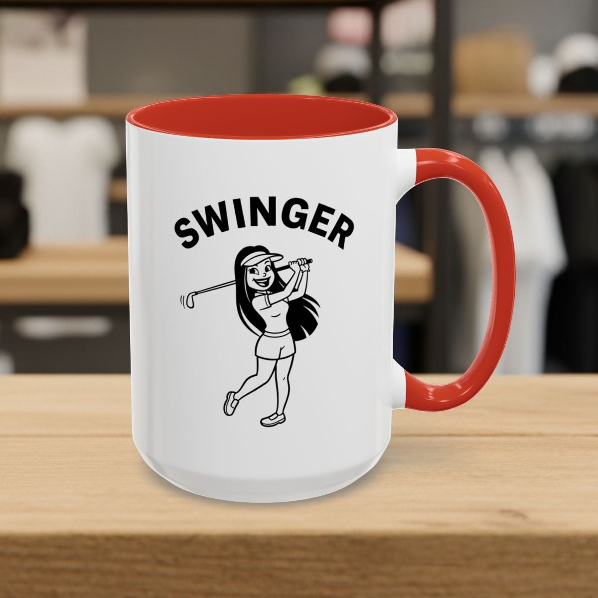 Retro Swinger Women's - Golf Mug - 15oz in Red