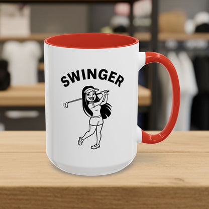 Retro Swinger Women's - Golf Mug - 15oz in Red