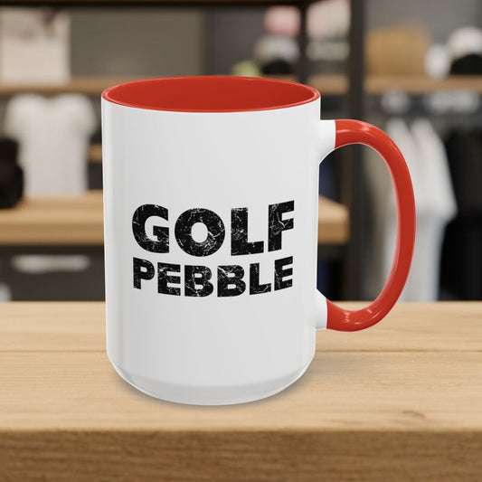 Golf Pebble - Golf Mug - 15oz in Red