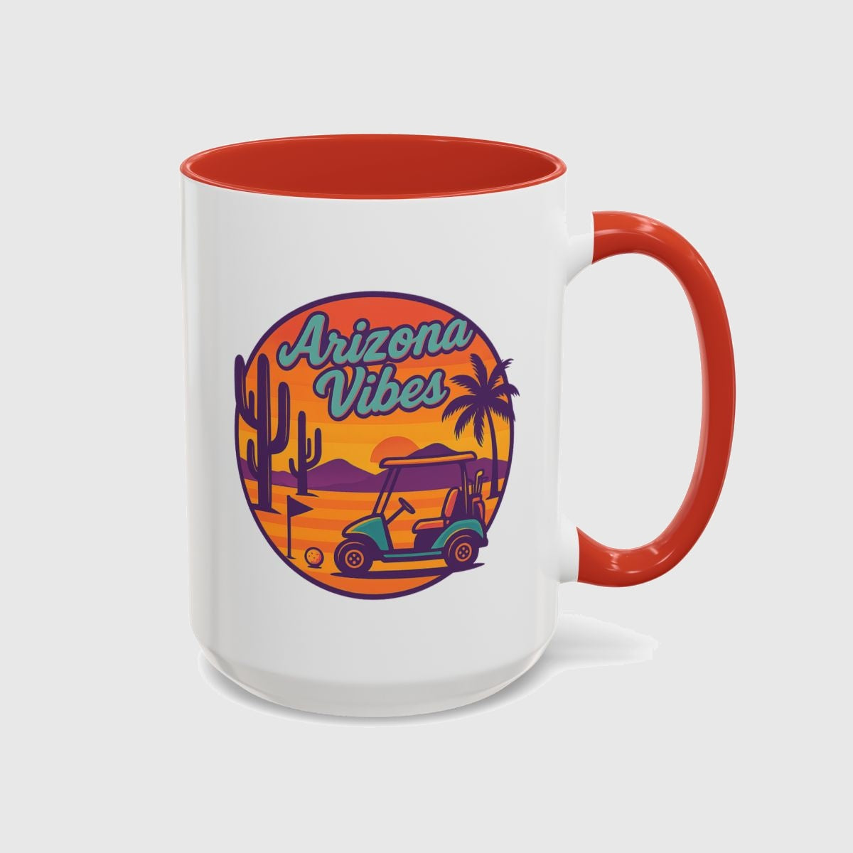 Golf Vibes - Arizona - Desert Edition Golf Destination - Golf Mug in Red