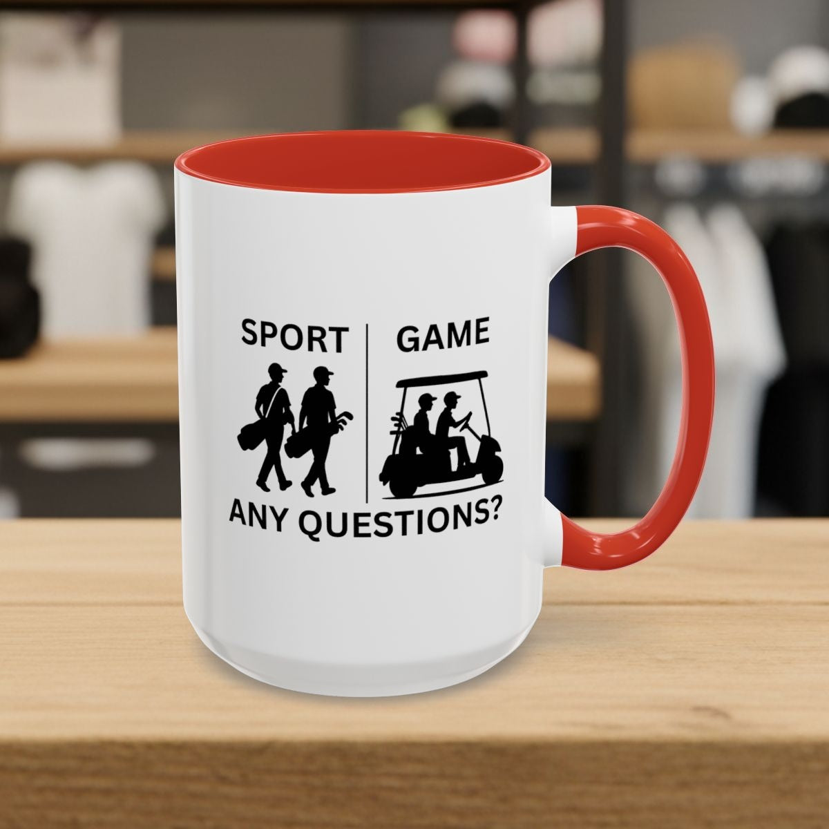 SPORT vs. GAME (Male) - Golf Mug - 15oz in Red