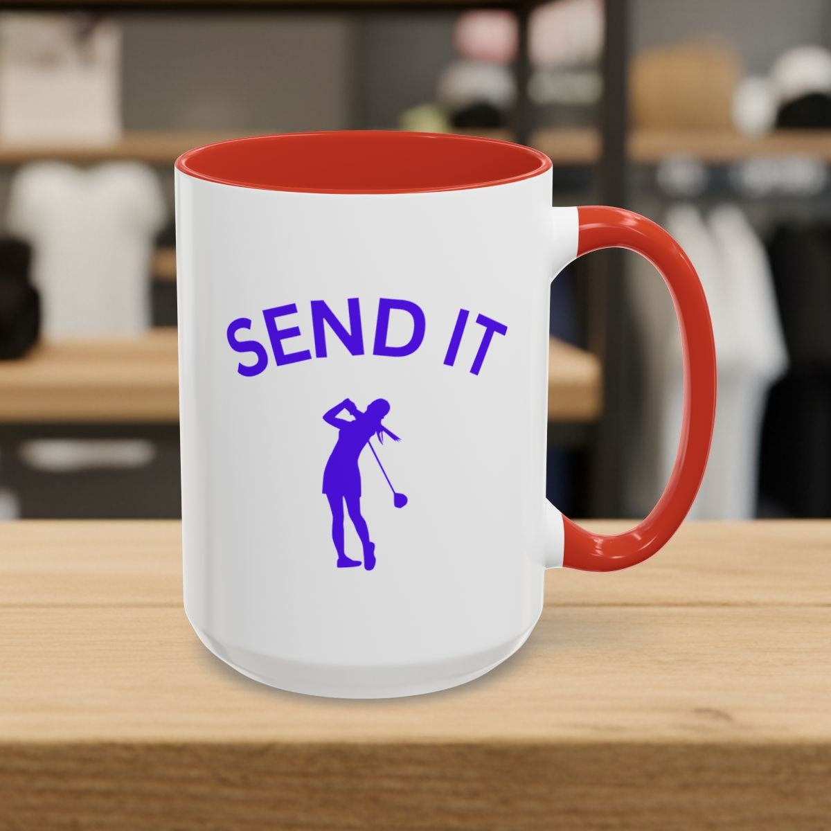 SEND IT (Female) - Golf Mug - 15oz in Red