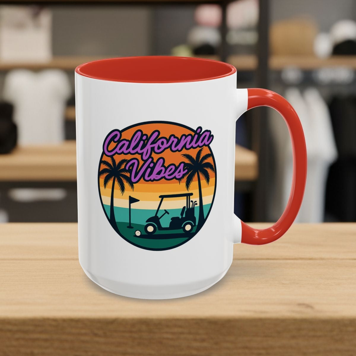 Golf Vibes - California Coast Edition - Golf Mug - 15oz in Red