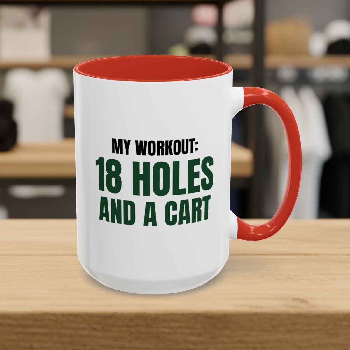 My Workout: 18 Holes - Golf Mug in Red