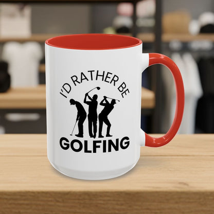 I'd Rather Be Golfing - Golf Mug - 15oz in Red