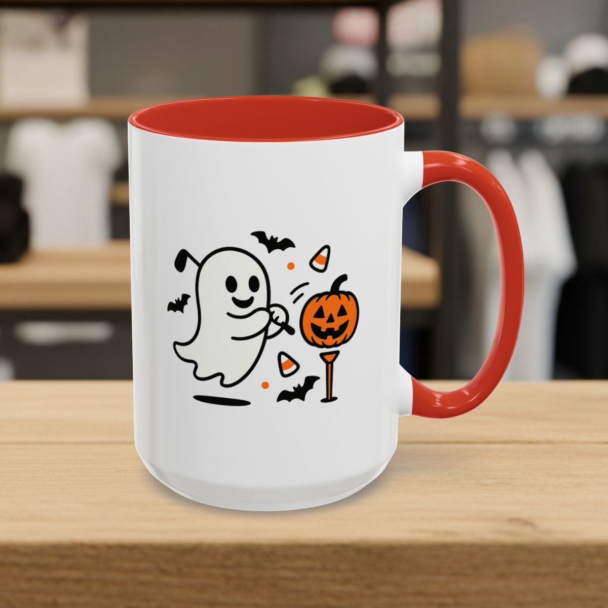 Ghost Tee Off - Golf Mug - 15oz in Red