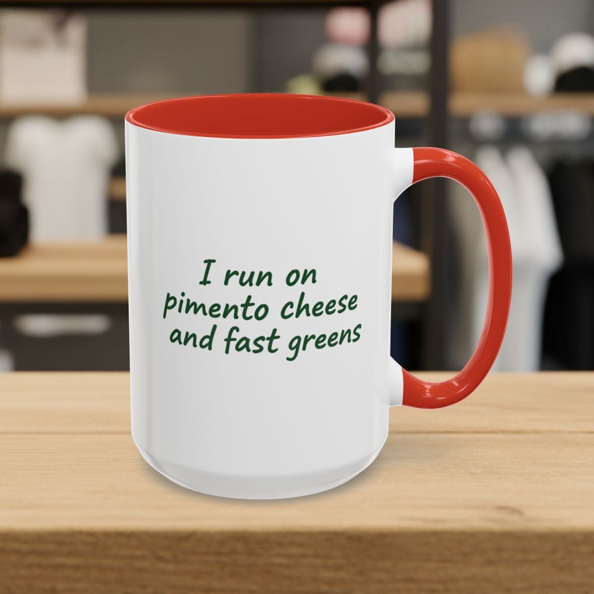 Pimento and Greens - Golf Mug - 15oz in Red