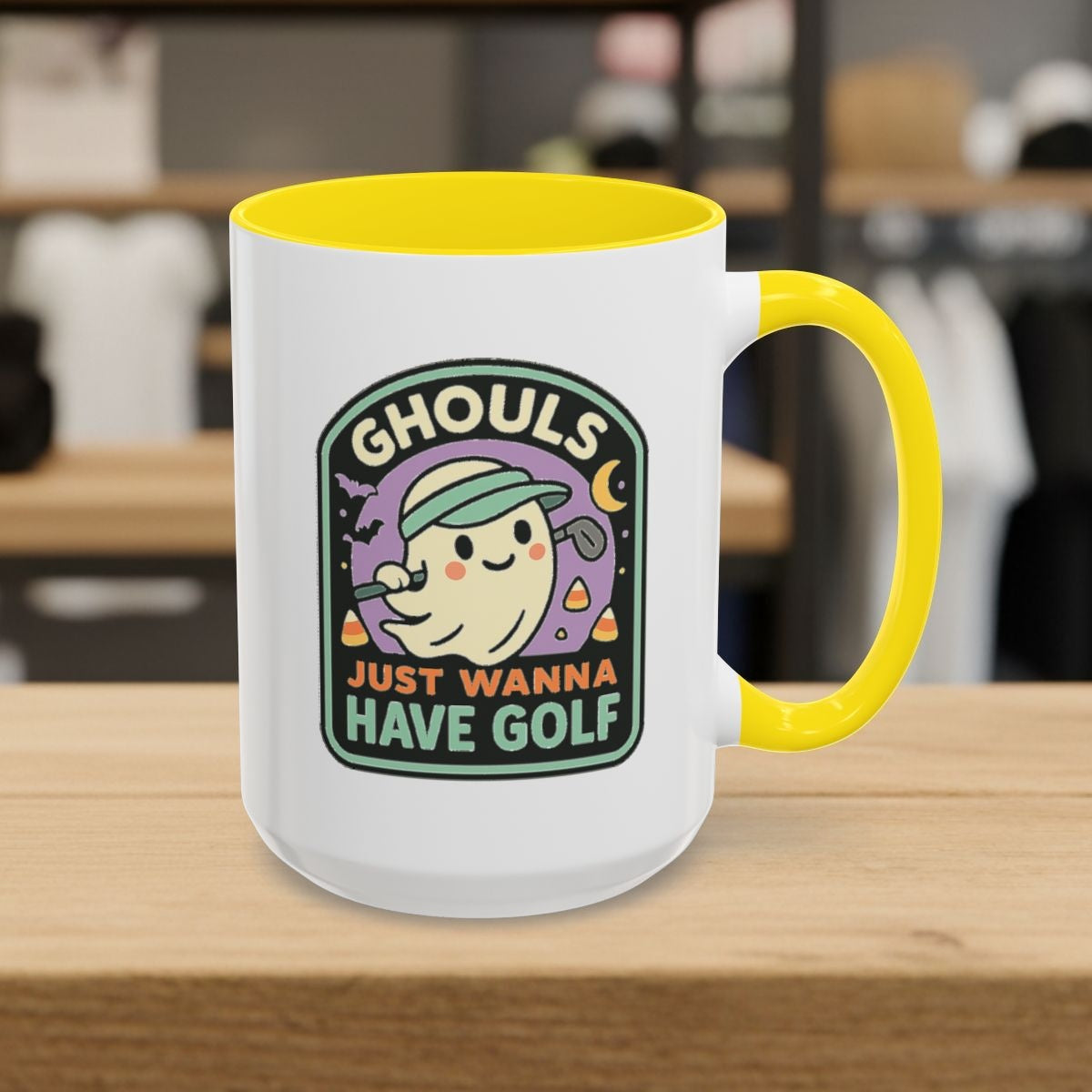 Ghouls Just Wanna Have Golf - Golf Mug - 15oz in Yellow