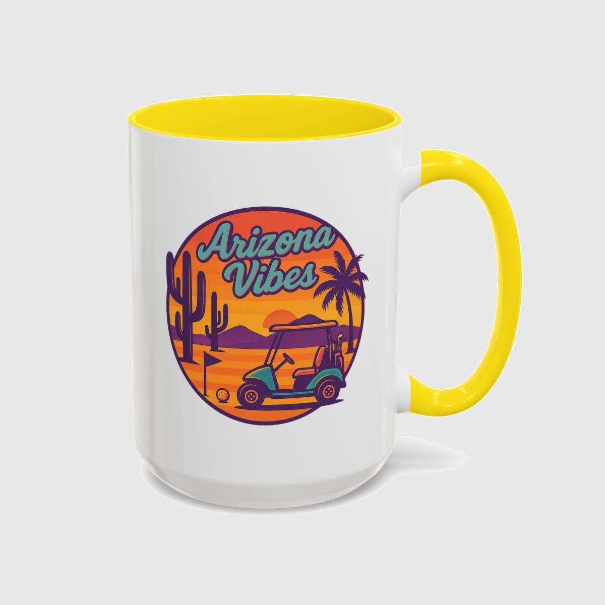 Golf Vibes - Arizona - Desert Edition Golf Destination - Golf Mug in Yellow
