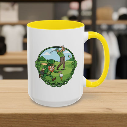 The Leprechaun Stole My Ball! - Golf Mug - 15oz in Yellow