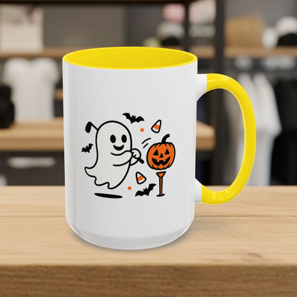 Ghost Tee Off - Golf Mug - 15oz in Yellow