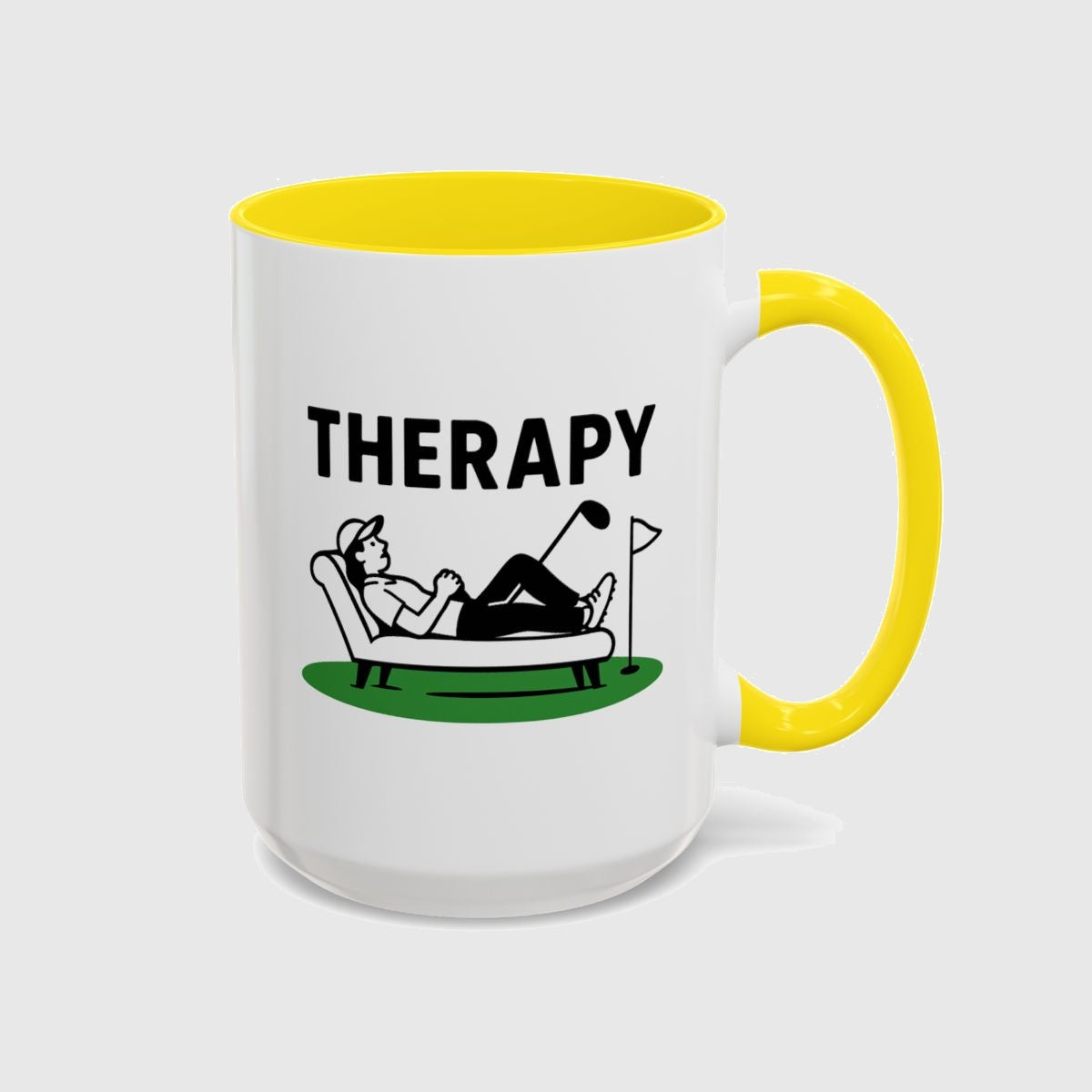 Golf Therapy - Golf Mug in Yellow