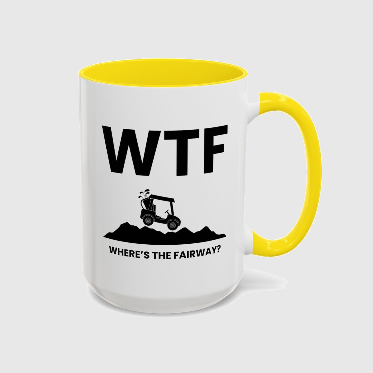 WTF - Where's the Fairway - Golf Mug in Yellow