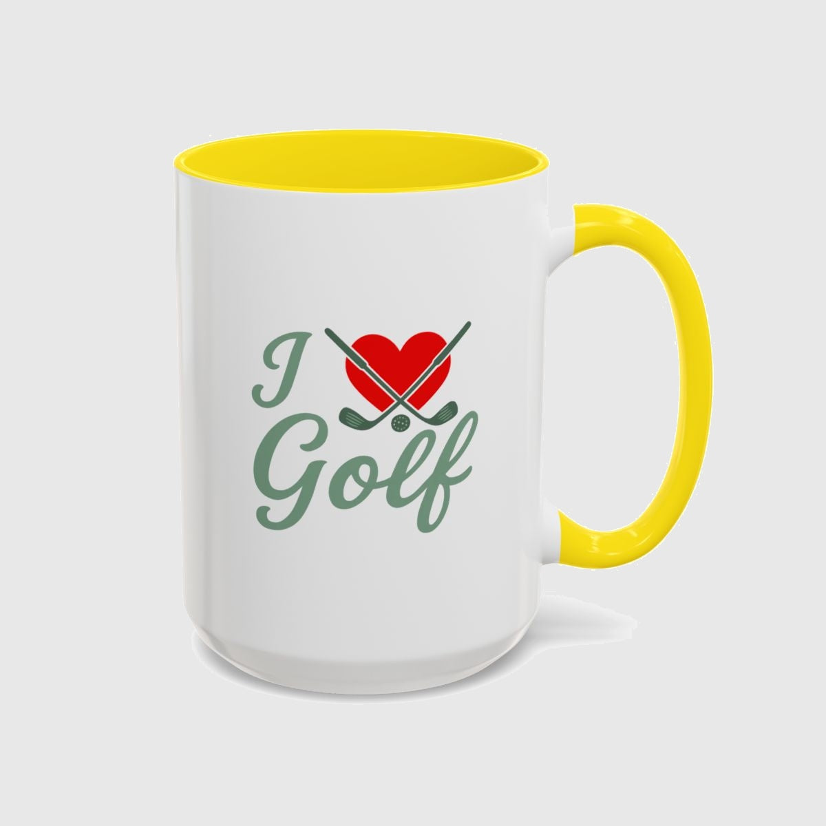 I Love Golf - Golf Mug in Yellow