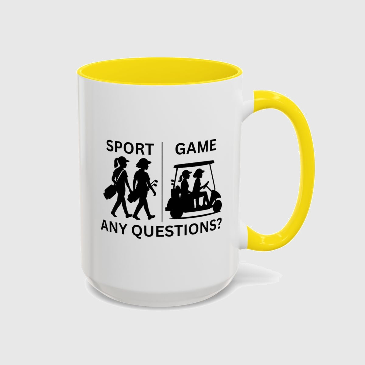 SPORT vs. GAME (Female) - Golf Mug in Yellow