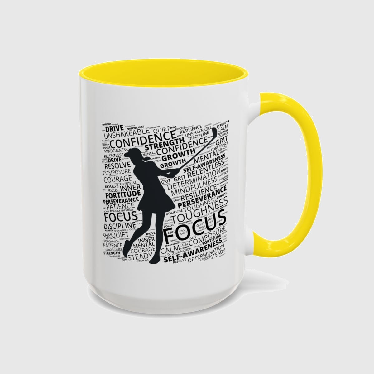 Unleash Your Mental Game (Female) - Golf Mug in Yellow