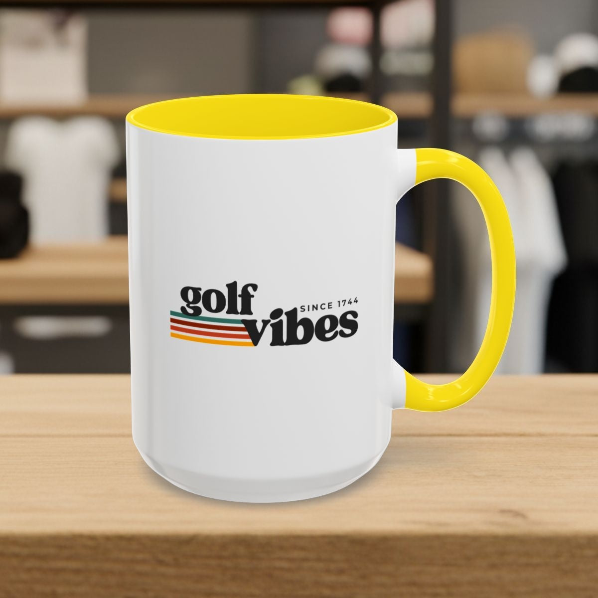 Golf Vibes - Golf Mug - 15oz in Yellow