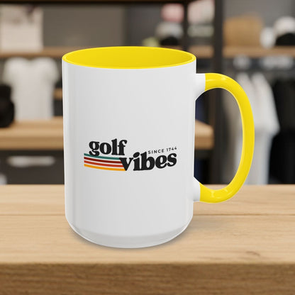Golf Vibes - Golf Mug - 15oz in Yellow