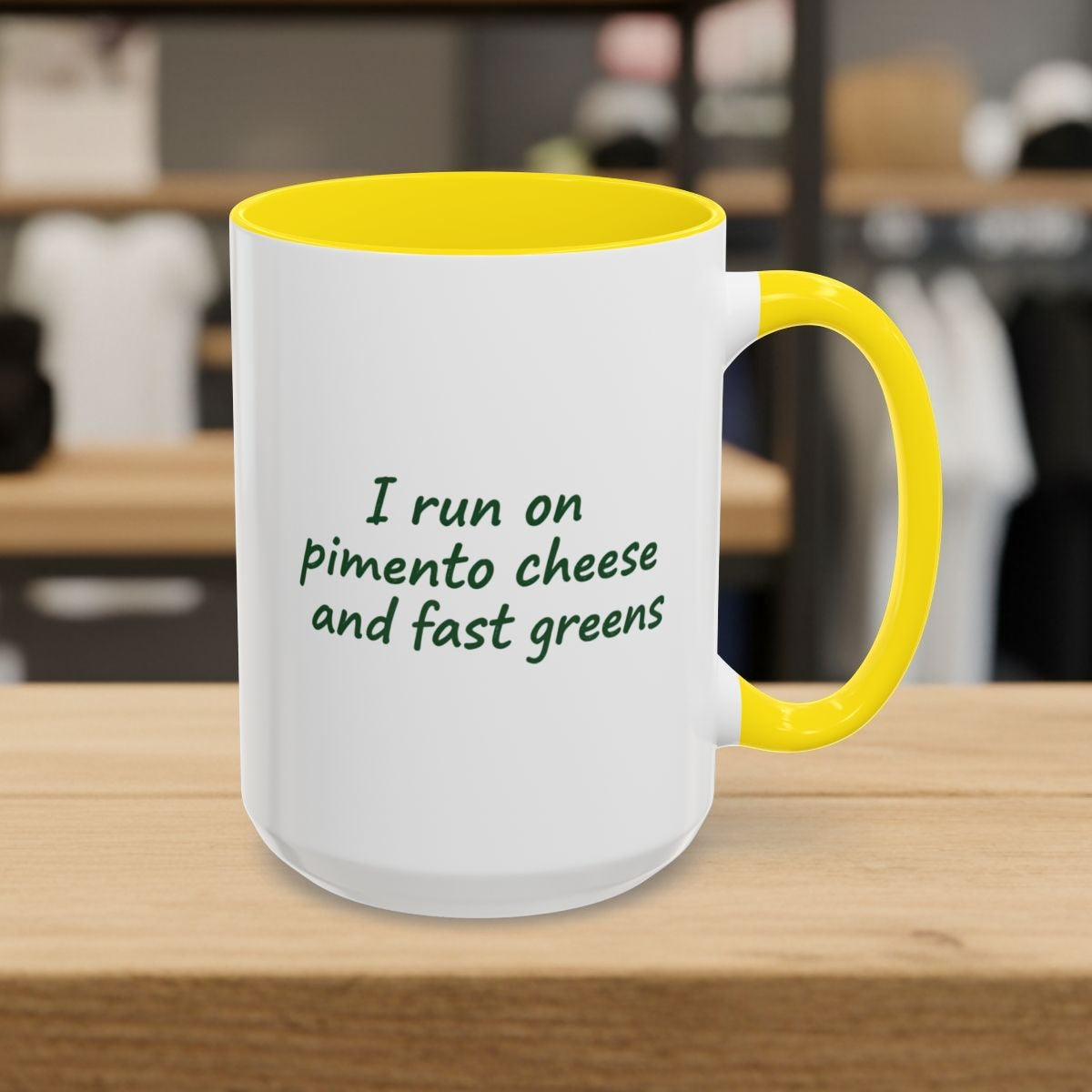 Pimento and Greens - Golf Mug - 15oz in Yellow